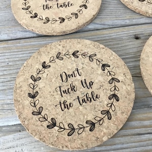 Don’t F*ck Up the Table Cork Coaster Set of 4, Funny Drink Coasters for Adults