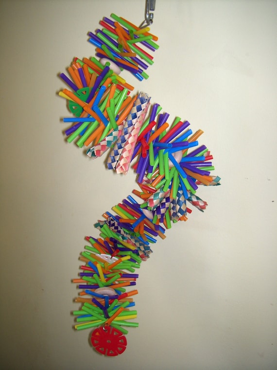 Lg. Silly Sid Straw Spiral, Large Bird Toy