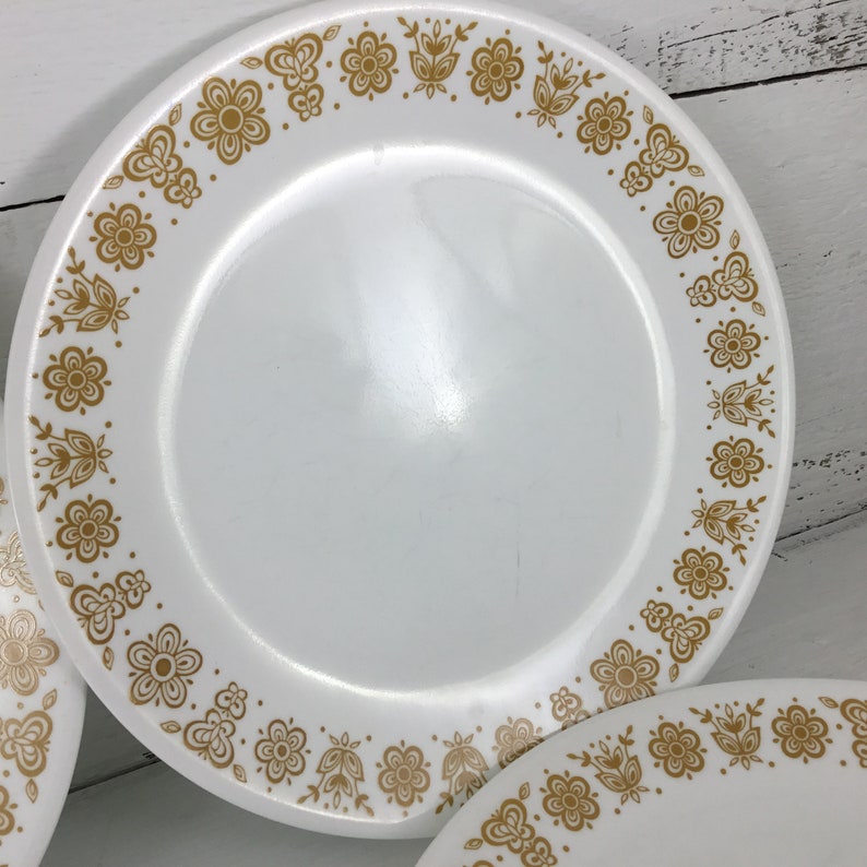 4 Corelle Butterfly Gold Dinner Plates 10.25 Corning Etsy