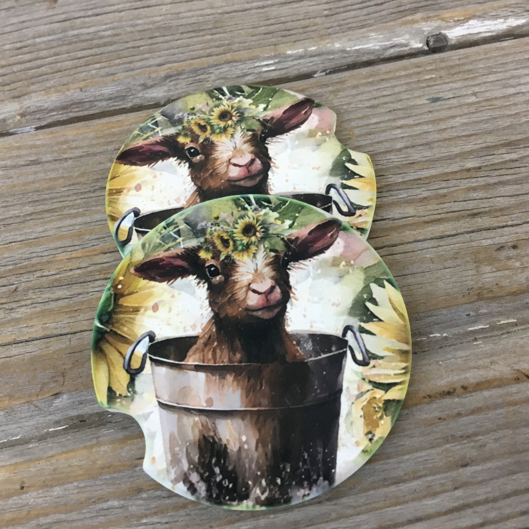 Goat Babies in Buckets Car Coasters, Set of 2 - Etsy