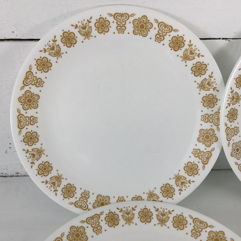 4 Corelle Butterfly Gold Dinner Plates 10.25 Corning Etsy