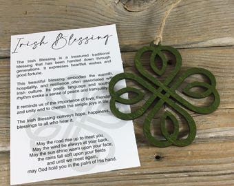 Irish Blessings Four Leaf Clover Story Card Ornament