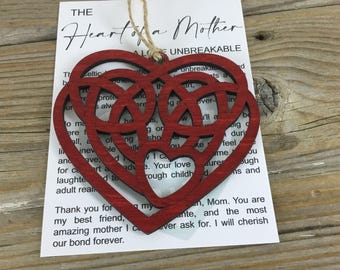 Celtic Knot Heart of a Mother Story Card Ornament