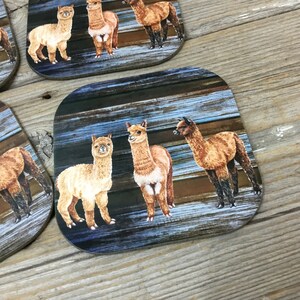 Alpaca Rustic Wood Planks Set of 4 Hardboard Coasters - Etsy