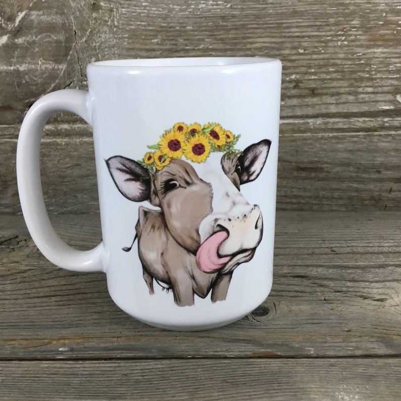 Sunflower Cow Coffee Mug Floral Cow Cow Lover Gift Etsy Australia