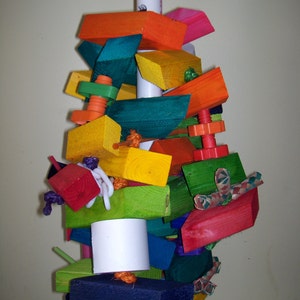 Total Chaos Large Bird Toy, Macaw Wood Toy, Cockatoo Toy, Parrot Toy, Macaw Toy, Lg Bird Toys, Bird Toys, Bird Toy, Wood Hanging Toy, Macaws