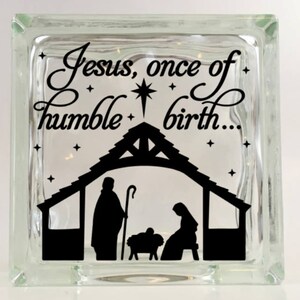 Nativity Decal, Christmas, Baby Jesus, Glass Block Decal, Christmas Nativity, Religious, Manger Scene, Nativity Silhouette, Nativity Scene