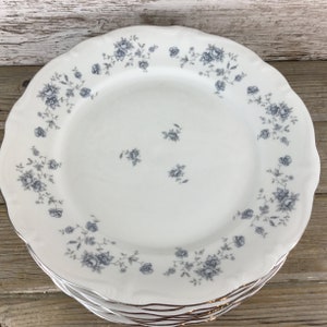 Set of 4 Johann Haviland Bavaria Blue Garland Bread Plates, Dessert Plates 6.25&quot;