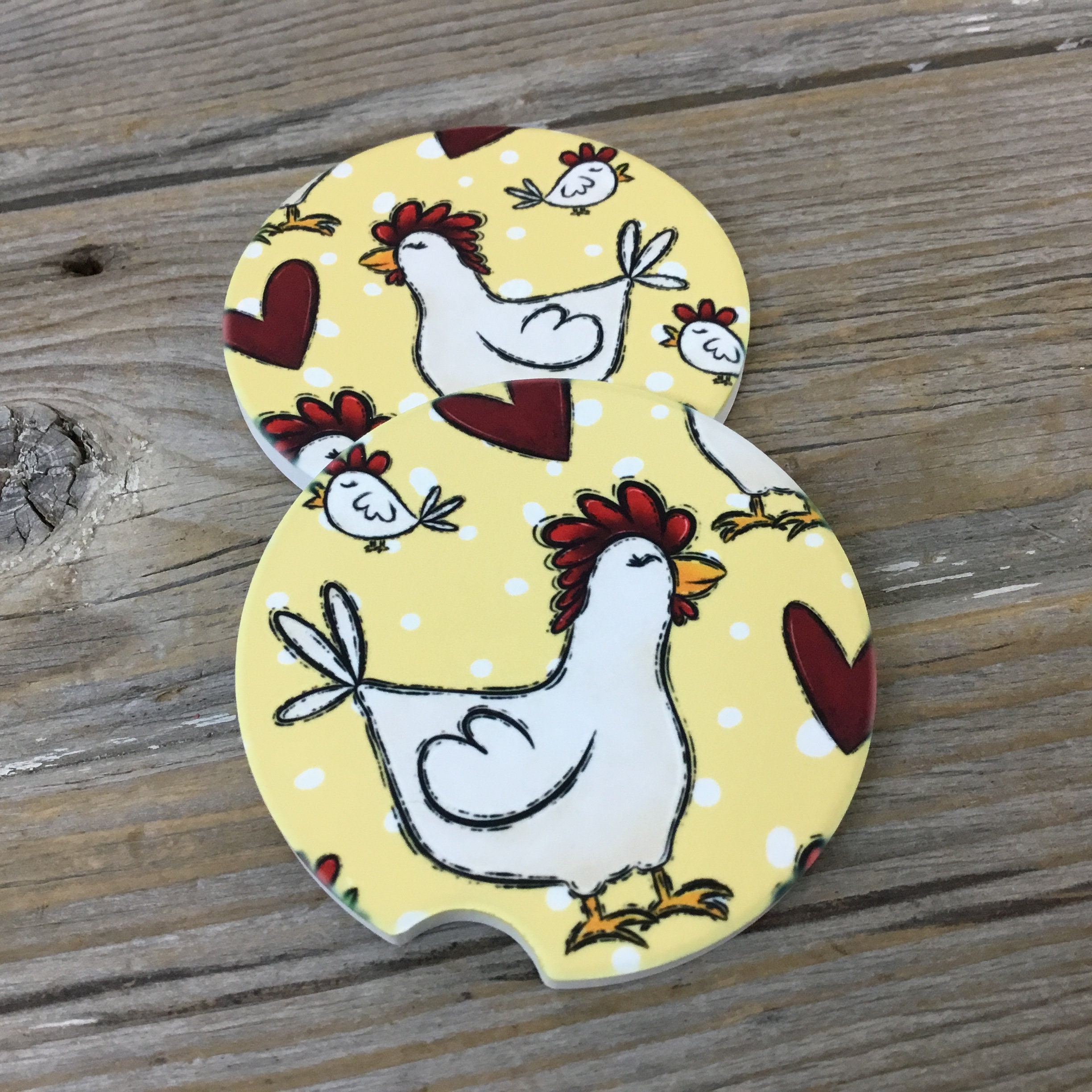 Car Coaster 2-Pack - Love Chickens Farm Series