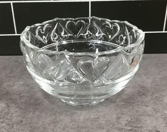 Tiffany & Co. Crystal Heart Bowl Console Candy Trinket Dish