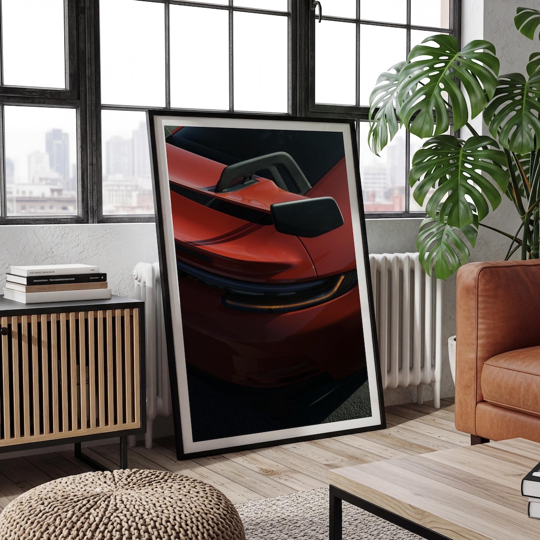 Red Sports Car Rear Poster | Rolled Poster, Automotive Wall Art - Etsy