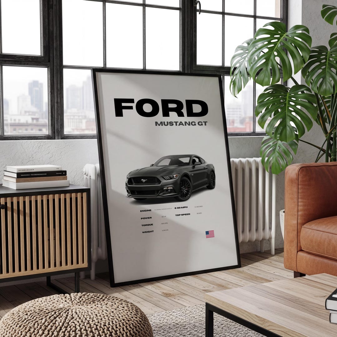 Ford Mustang GT Rolled Poster | Car Poster, Automotive Wall Art - Etsy
