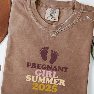 Koszulka dla ciężarnej dziewczyny lato 2025, koszulka dla przyszłej mamy, koszulka z ogłoszeniem ciąży, prezent na baby shower, koszulka dla przyszłej mamy, prezent dla nowej mamy dla niej