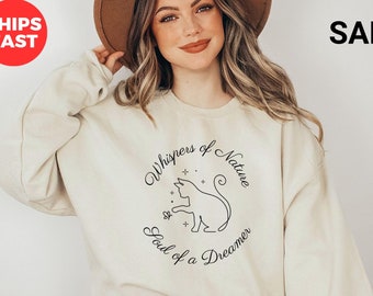 Minimalist Cat Outline Sweatshirt, Simple Cat Line Art Cat Mom Apparel Gift for Cat Mom Multiple Cat Owner Love Cats Pet Sweater Kitten Gift