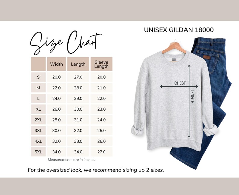 Size chart unisex gildan 18000 shirt guide for accurate fit, sizing chart for clothing measurements, helpful apparel size guide