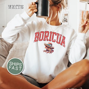 El Coquí Boricua Sweatshirt Puerto Rican Gifts Latina Sweater Oversized Crewneck Puerto Rico Shirts Preppy Spring Break Family Vacation