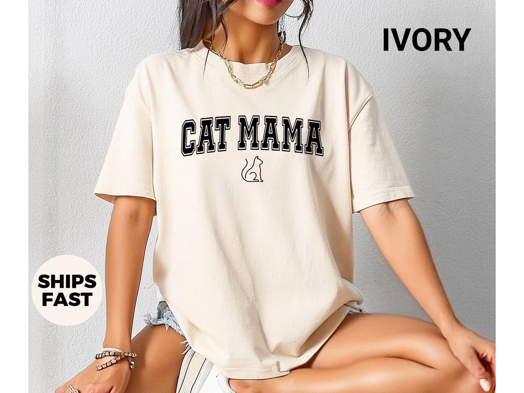 Cat Mama T-shirt, Cat Lover Tee, Cute Cat Graphic Shirt, Funny Cat Mom ...