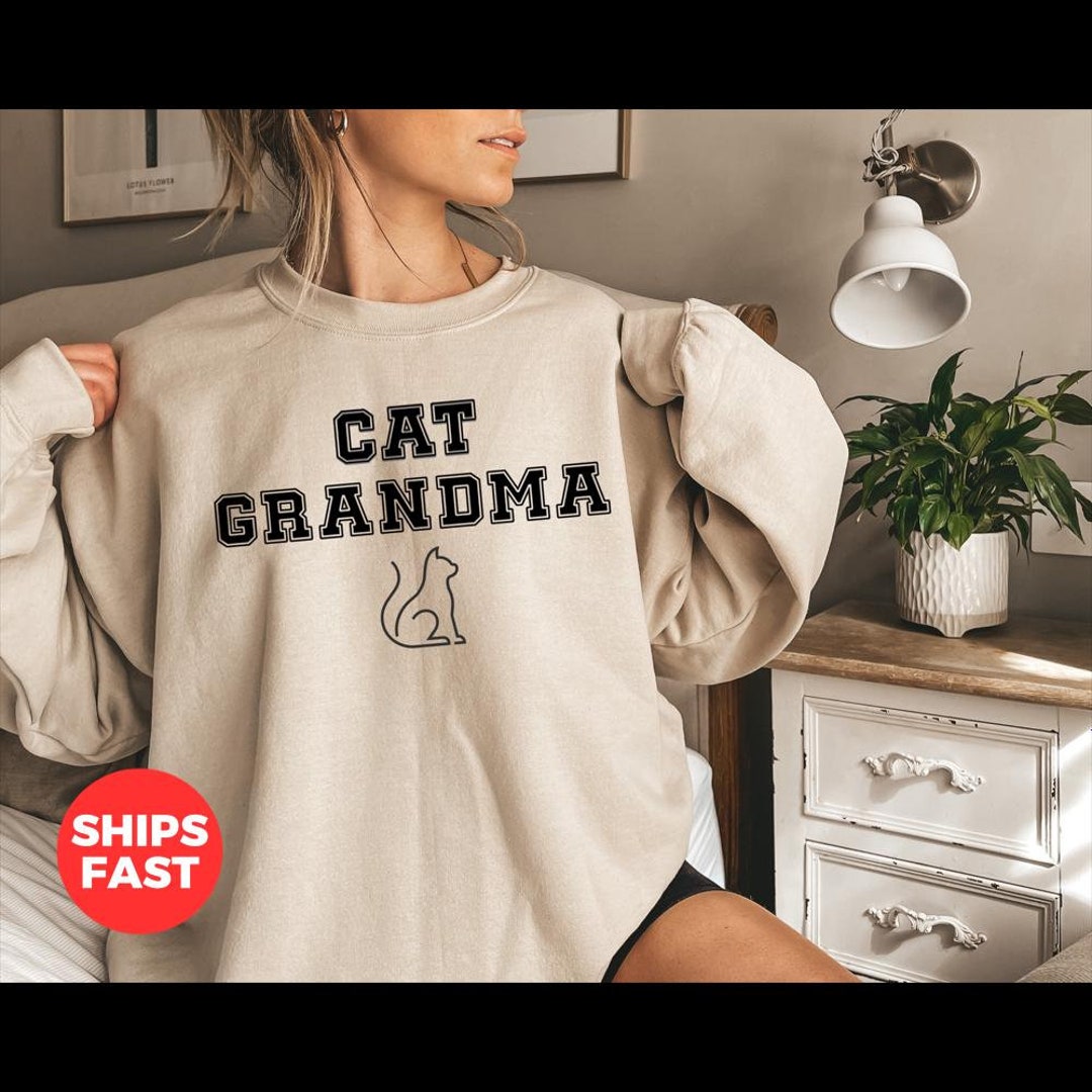 Grandma Nana Cat Pattern Print Men Women Pullover Hoodie