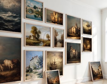 150+ Moody Vintage Art Prints | Dark Academia & French Country Décor | Rustic Antique Gallery Wall Set | Timeless Moody Wall Art