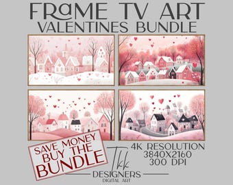 Frame Tv Art, Valentines Village Bundle, Samsung Frame tv, Valentines Digital Design, Frame TV art for Valentines Day