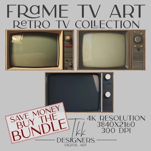 Frame Tv Art, Collection of Vintage TV Frame art, Old TV Screen, Samsung Frame tv, Retro Television photo