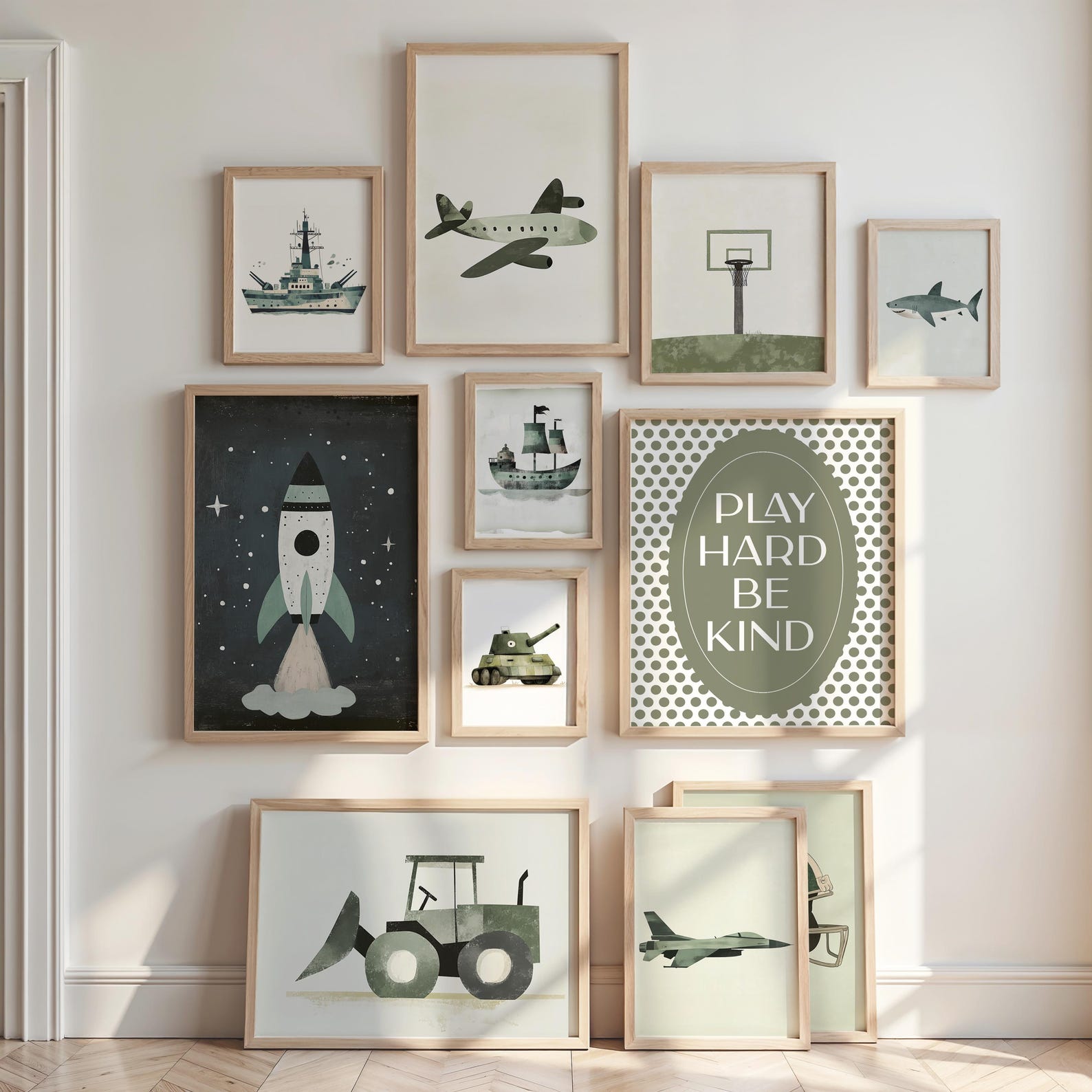 100+ Green Themed Vintage Boys Room Wall Art, Sports Room Decor Art Set ...