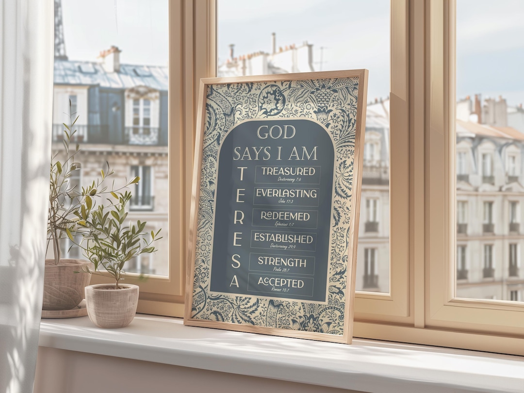 Personalized Christian Name Wall Art Print With Bible Verses With ...
