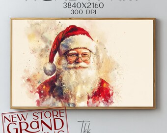 Santa Claus Watercolor Painting: Christmas Frame TV Art (Digital Download)
