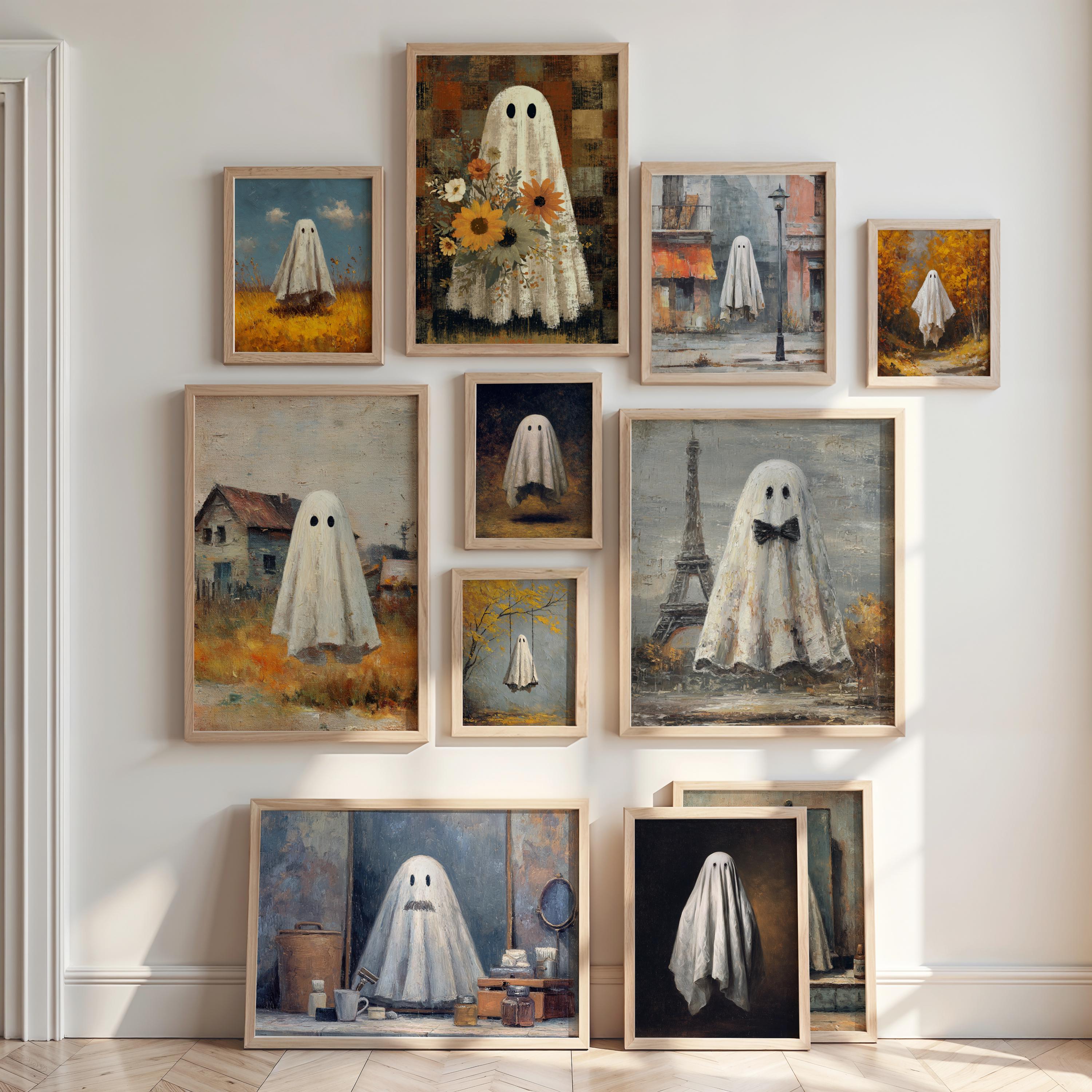 50+ Vintage Halloween Ghost Art Print, Halloween Gallery Wall Art ...
