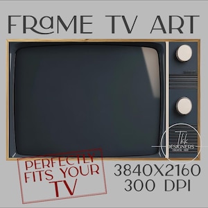 Frame Tv Art, Black Retro TV, Old TV Screen, Samsung Frame TV, Funny Retro Television photo