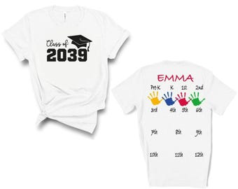 Class of 2039-2040 Handprint Shirt: Kindergarten First Day