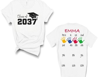 Class of 2037-2038 Handprint Shirt: First Day of School Keepsake