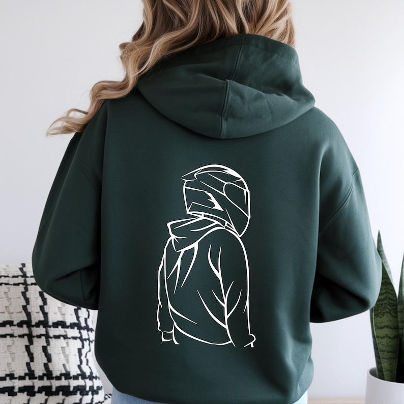 Trendy Biker Hoodie: Graphic Motorcycle Apparel image 2