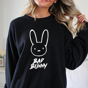 Bad Bunny Sweatshirt, Cute Bunny Design Hoodie, Gift for Bad Bunny Fan, Graphic Bunny Shirt, Music-Inspired Sweater, Gift for Music Lovers