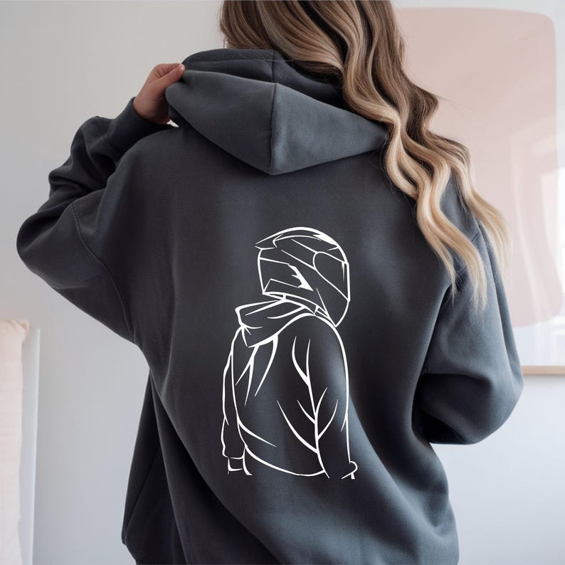 Trendy Biker Hoodie: Graphic Motorcycle Apparel image 5