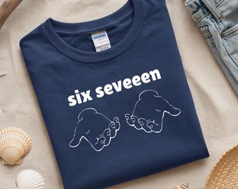 Funny 'Six Seven' Hand Meme Shirt - Trendy Kids Tee