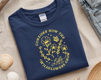 Wildflower Graphic T-shirt, Bible Verse, Christian Gift