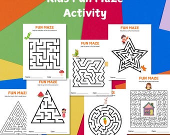 30 labirintos divertidos e desafiadores para crianças, planilhas de atividades de labirintos divertidos para crianças, planilhas de atividades, download de planilhas digitais para impressão