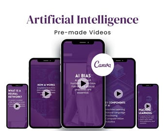 120 AI Artificial Intelligence reels, Chatbot Image Generator illustration, AI social media templates, Editable