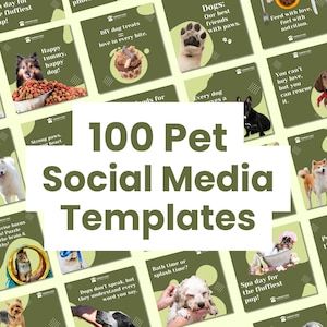 Pets Social Media Template, Templates for Business, Feed Posts, Dog Templates, Editable Canva Template