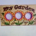 photo picture collage frame my garden 3 openings 2 inch diameter pyrography wood burning 5x9 inch wall hanger desk stand included branded