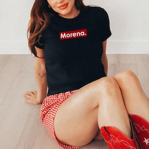 Morena Baby Tee | Y2K 90s Fitted Crop Top | Latinas Shirt | Latina Feminist | Latina Power | Latina AF | Latinx Mexican Shirt | Gift for her