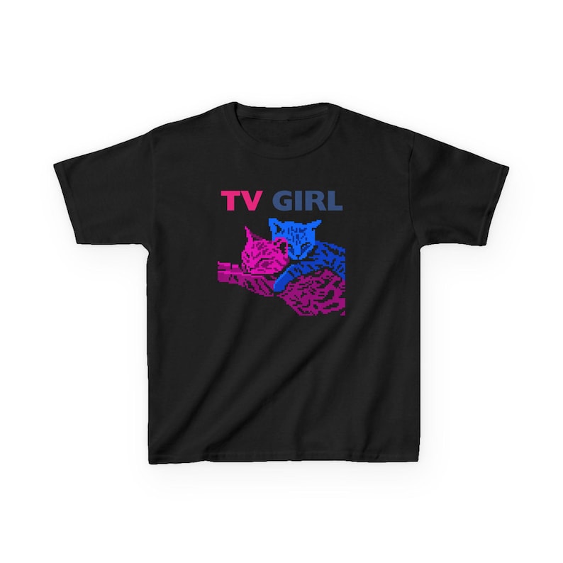 TV GIRL T-Shirt | Tv Girl Cat Pfp Baby Tee | Indie Rock Music Band Inspired Merch | Who Really Cares Album Tee | Y2K Shirt | Gift For Her image 7
