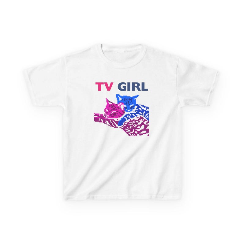 TV GIRL T-Shirt | Tv Girl Cat Pfp Baby Tee | Indie Rock Music Band Inspired Merch | Who Really Cares Album Tee | Y2K Shirt | Gift For Her image 3