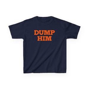Dump Him Y2K Babydoll Tee, Early 2000’s Slogan Shirt, Trendy 90's Fashion Top Navy