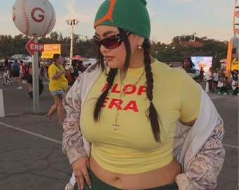 Flop Era Y2K Baby Tee | Graphic Baby Shirt | 90s Aesthetic Baby Tshirt | Gift For Her | Slogan Fitted Crop Top | Trendy VSCO GirL Top