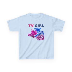 TV GIRL T-Shirt | Tv Girl Cat Pfp Baby Tee | Indie Rock Music Band Inspired Merch | Who Really Cares Album Tee | Y2K Shirt | Gift For Her image 4