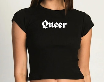 Queer Pride Baby Tee | Lesbian Bisexual Gay MUNA Y2k Baby Shirt | Sapphic Wlw LGBTQ Tshirt | Gift For Pride Month | Prade Crop Top | 90s Top