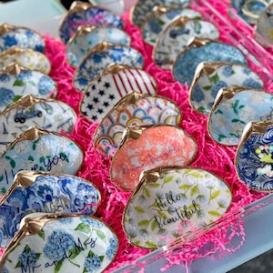 Gold Leaf Seashell Jewelry Dishes, Oyster Ornaments