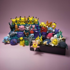 Classic Themed PokePals - Charizard, Bulbazaur, MewTwo, Gengar, Pikachu - Collectible Figurines - 3D Printed Figures